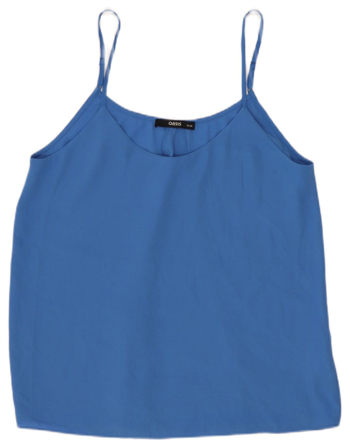 Canottiera corta da donna Oasis UK 10 piccola blu poliestere
