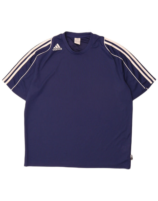 T-shirt Adidas Climalite da uomo Top XL in poliestere blu navy