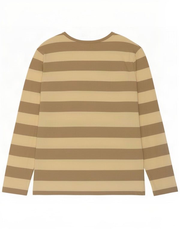 Gap Top da uomo a maniche lunghe in cotone a righe beige medio