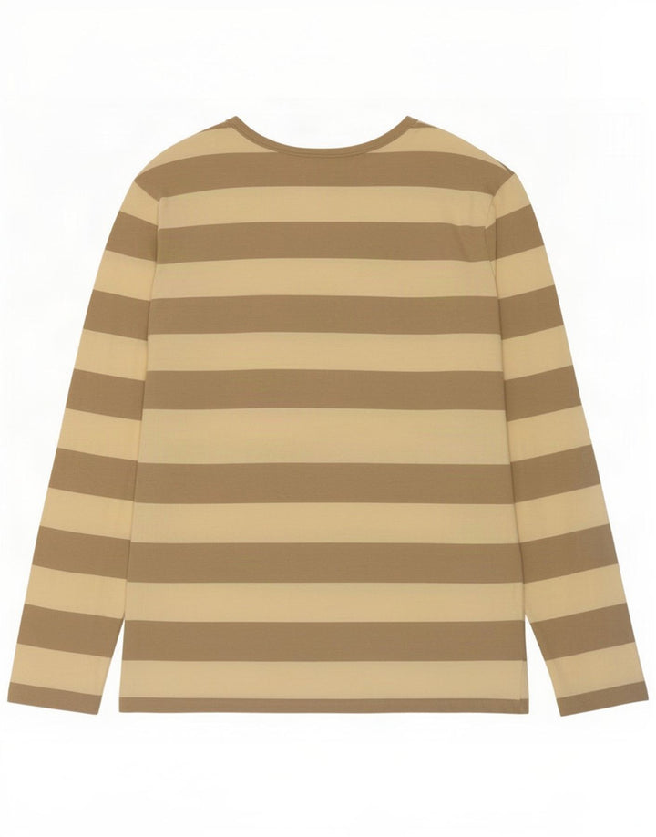 Gap Top da uomo a maniche lunghe in cotone a righe beige medio