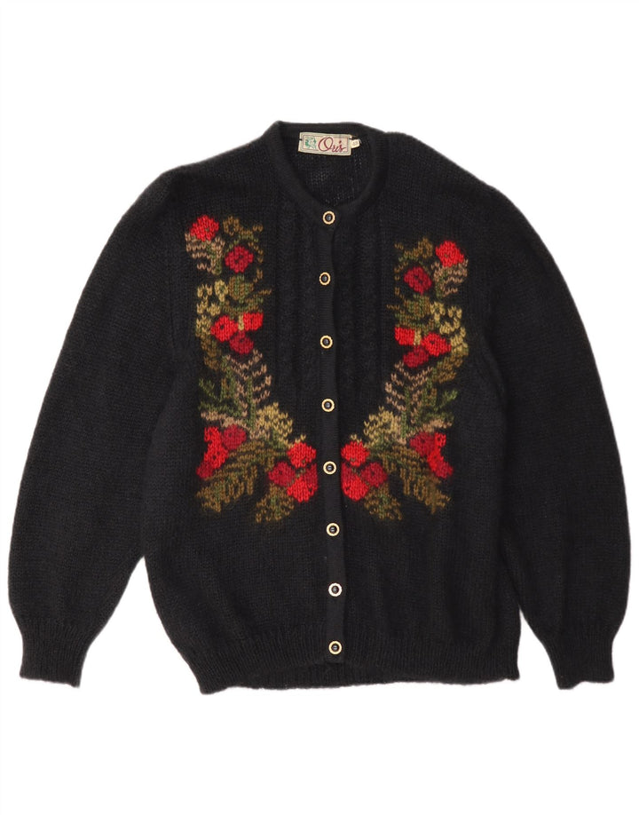 Maglione cardigan da donna Oris EU 48 2XL Nero floreale