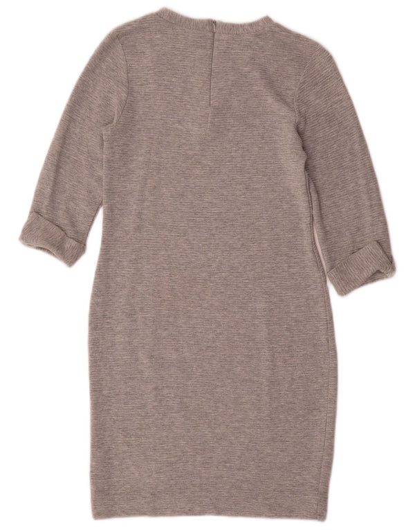 Abito tubino con maniche a 3/4 da donna French Connection UK 12 Viscosa grigio medio