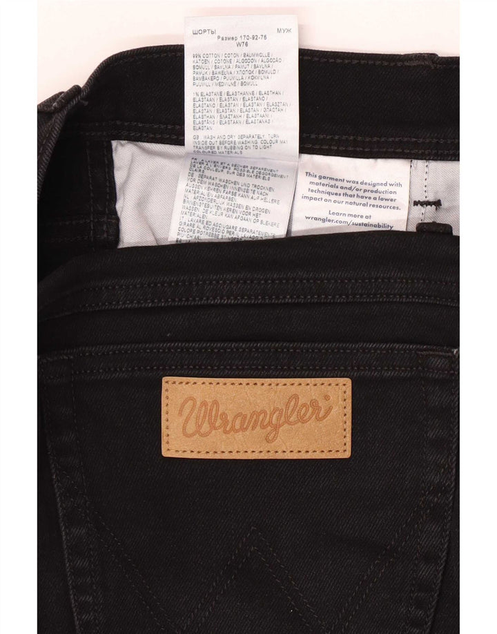 Pantaloncini di jeans Wrangler da uomo Texas W30 cotone nero medio