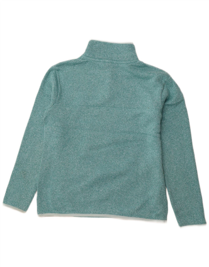 EDDIE BAUER Felpa da donna con collo abbottonato Maglione UK 14 Medio Turchese