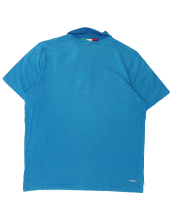 Polo grafica ADIDAS da uomo Italia grande in cotone blu