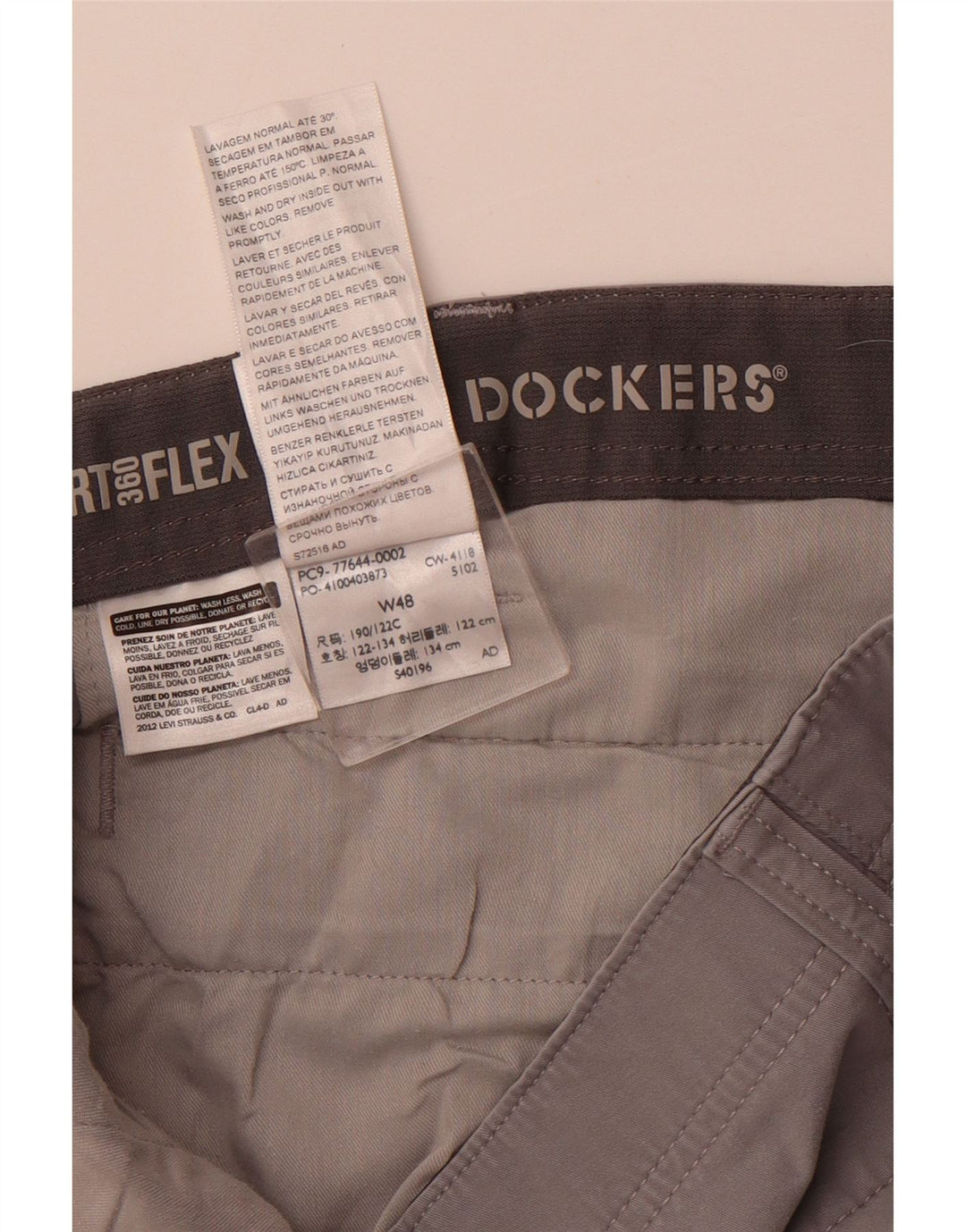 DOCKERS Pantaloncini chino da uomo W48 4XL Cotone grigio