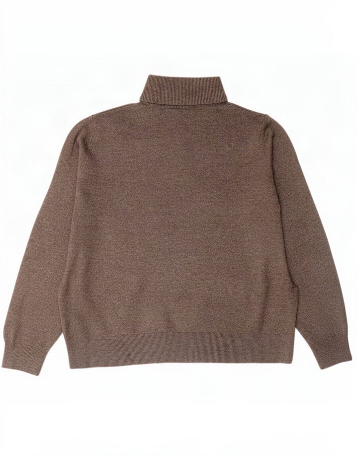 Maglione maglione a collo alto da donna Marks & Spencer UK 14 Marrone medio