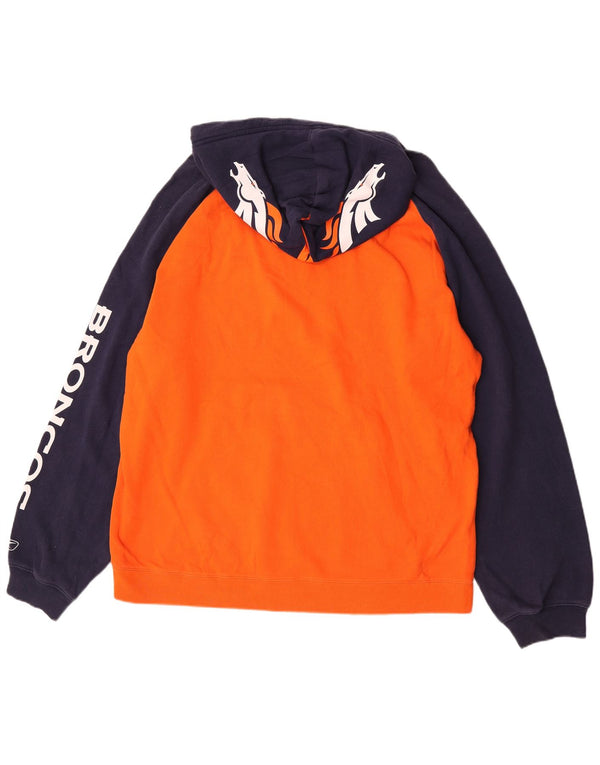 Felpa con cappuccio grafica Reebok da uomo Denver Broncos, XL, colore arancione