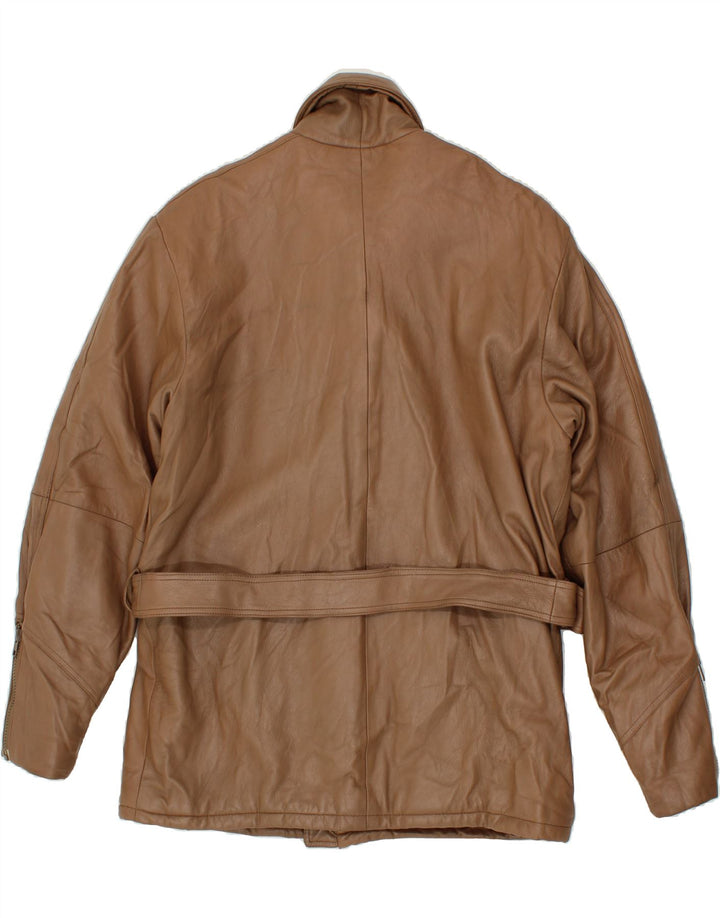 VINTAGE Mens Leather Jacket IT 50 Large Brown Leather Vintage Vintage and Second-Hand Vintage from Messina Hembry 