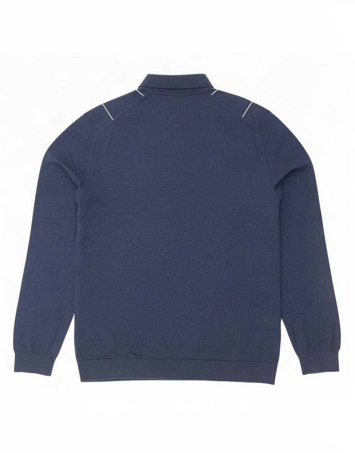 Marks & Spencer Maglione da uomo con collo alto a righe grandi blu