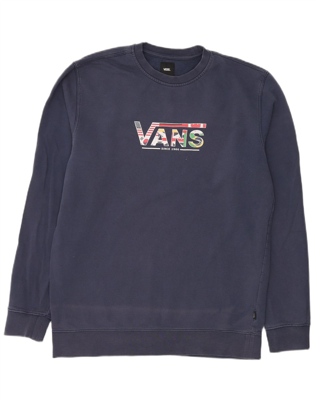 Felpa grafica da uomo VANS maglione grande in cotone blu navy