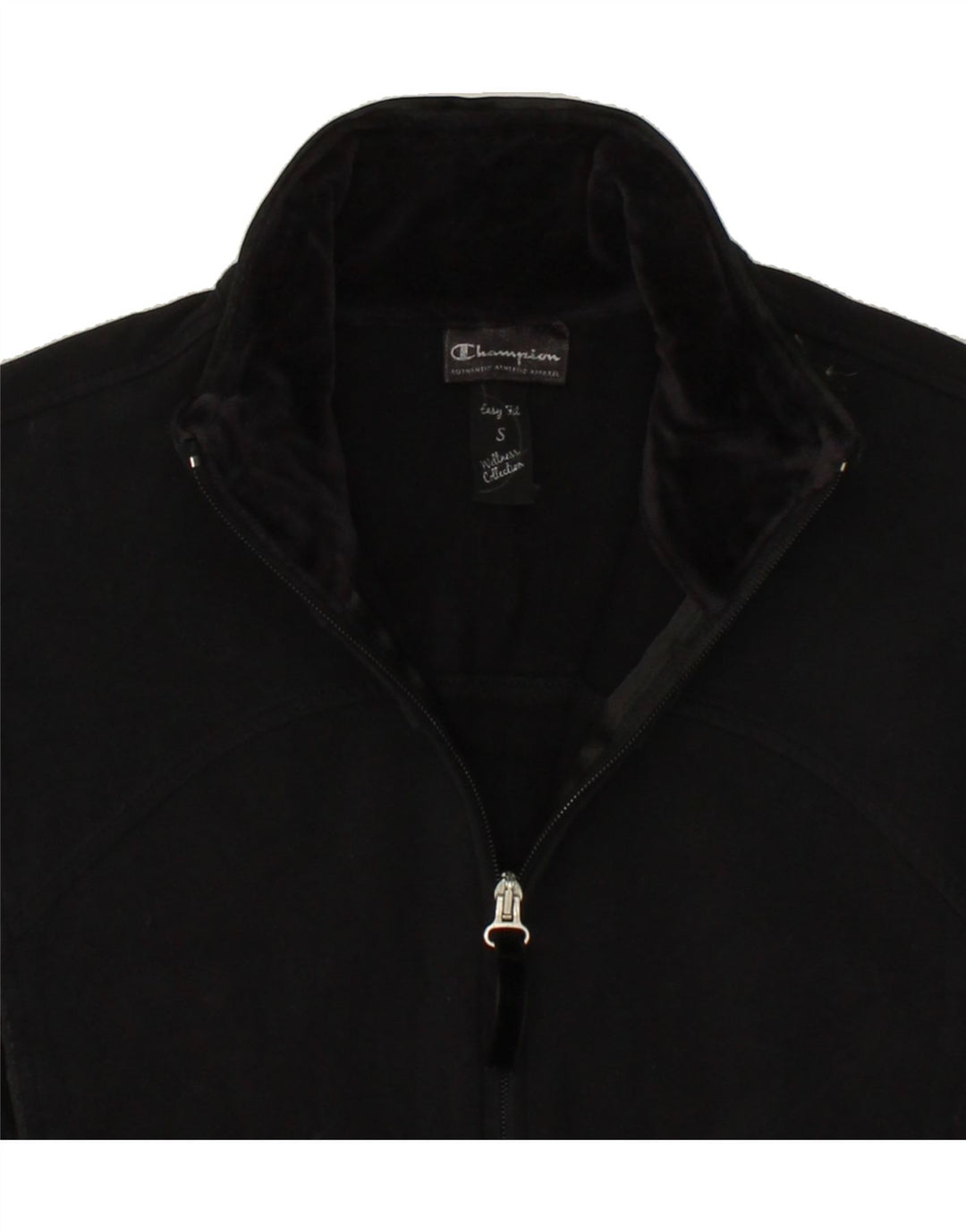 CHAMPION Womens Easy Fit Tracksuit Top Jacket UK 10 Small Black Cotton Vintage Champion and Second-Hand Champion from Messina Hembry 