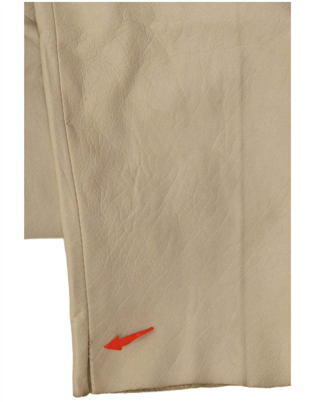 Pantaloni in pelle affusolati da donna VINTAGE W26 L30 Beige