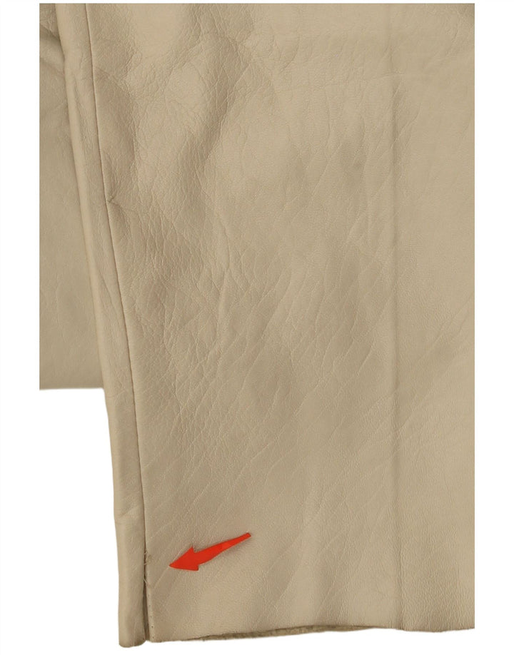 Pantaloni in pelle affusolati da donna VINTAGE W26 L30 Beige