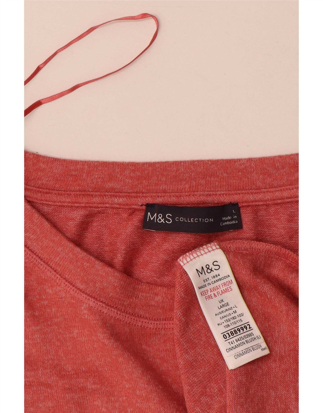 T-shirt da uomo Marks & Spencer Top Large rossa in viscosa