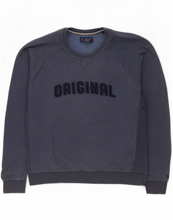 Felpa grafica da uomo Penguin Maglione XL Cotone blu navy