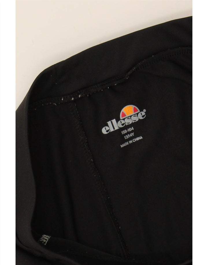 ELLESSE Girls Leggings 13-14 Years  Black Colourblock Polyester