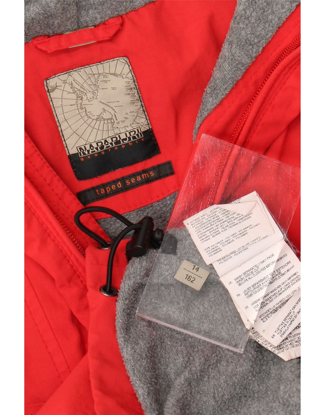 Giacca anorak da ragazzo con grafica geografica Napapijri 13-14 anni rossa in poliammide