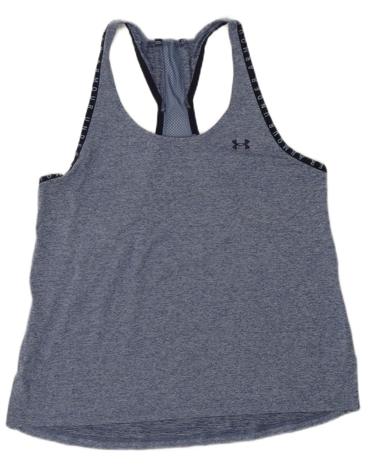 Under Armour Womens Graphic Vest Top UK 10 Small Blue Flecked
