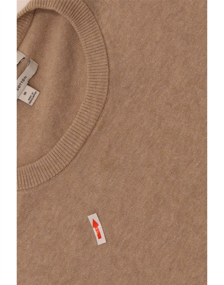 Maglione maglione girocollo da uomo Marks & Spencer in cotone beige medio