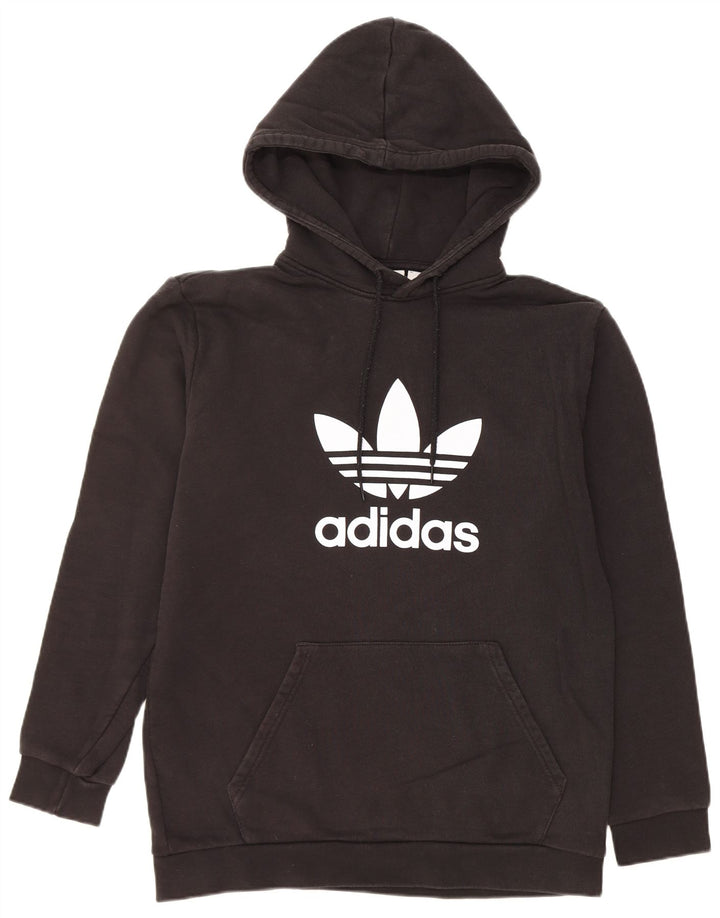 ADIDAS Mens Graphic Hoodie Jumper Medium Black Cotton