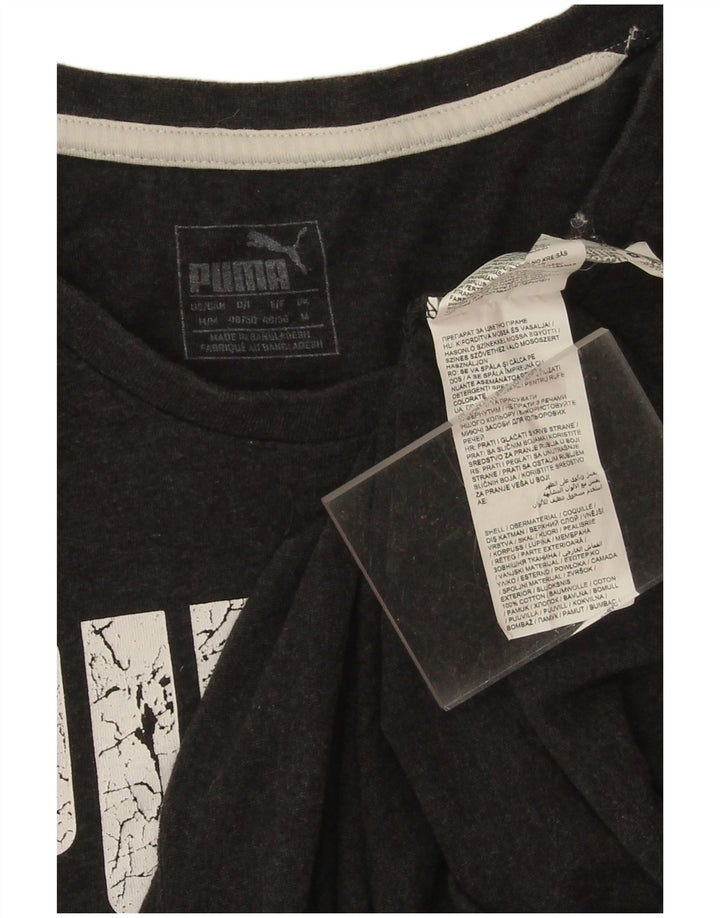T-shirt grafica da uomo Puma Top in cotone grigio medio