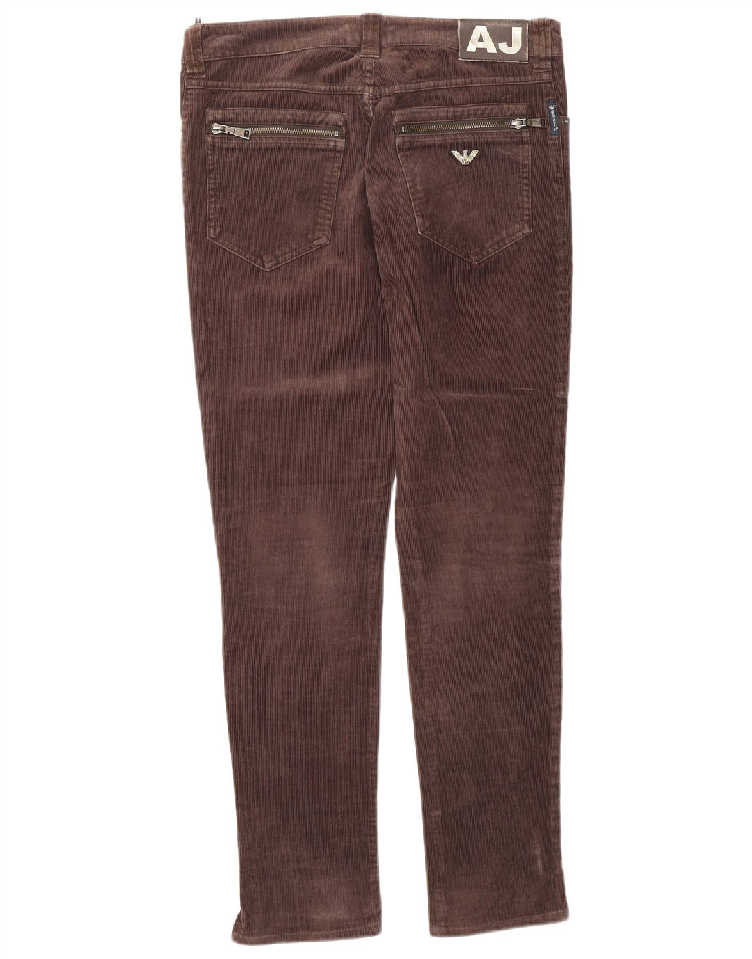 ARMANI Womens Slim Corduroy Trousers W28 L30  Brown