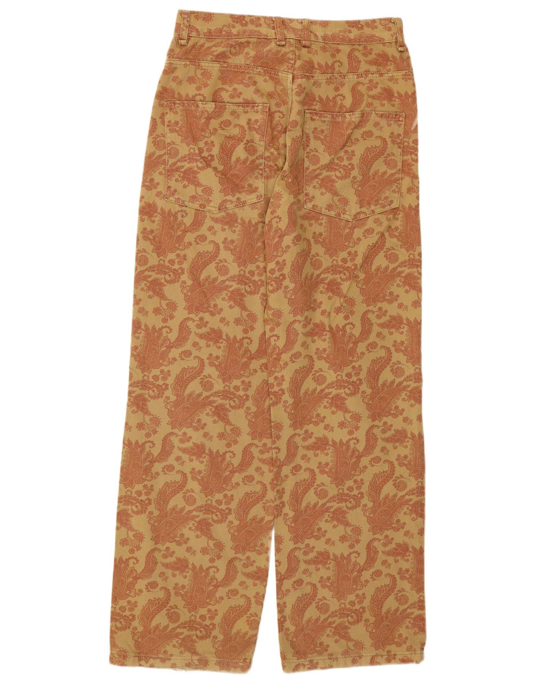 Pantaloni casual larghi da donna Zara medi W28 L30 marrone Paisley