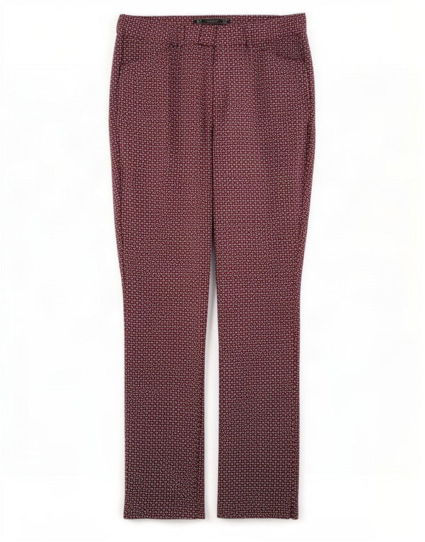 Pantaloni casual slim Trafaluc da donna Zara piccoli W26 L28 bordeaux floreale