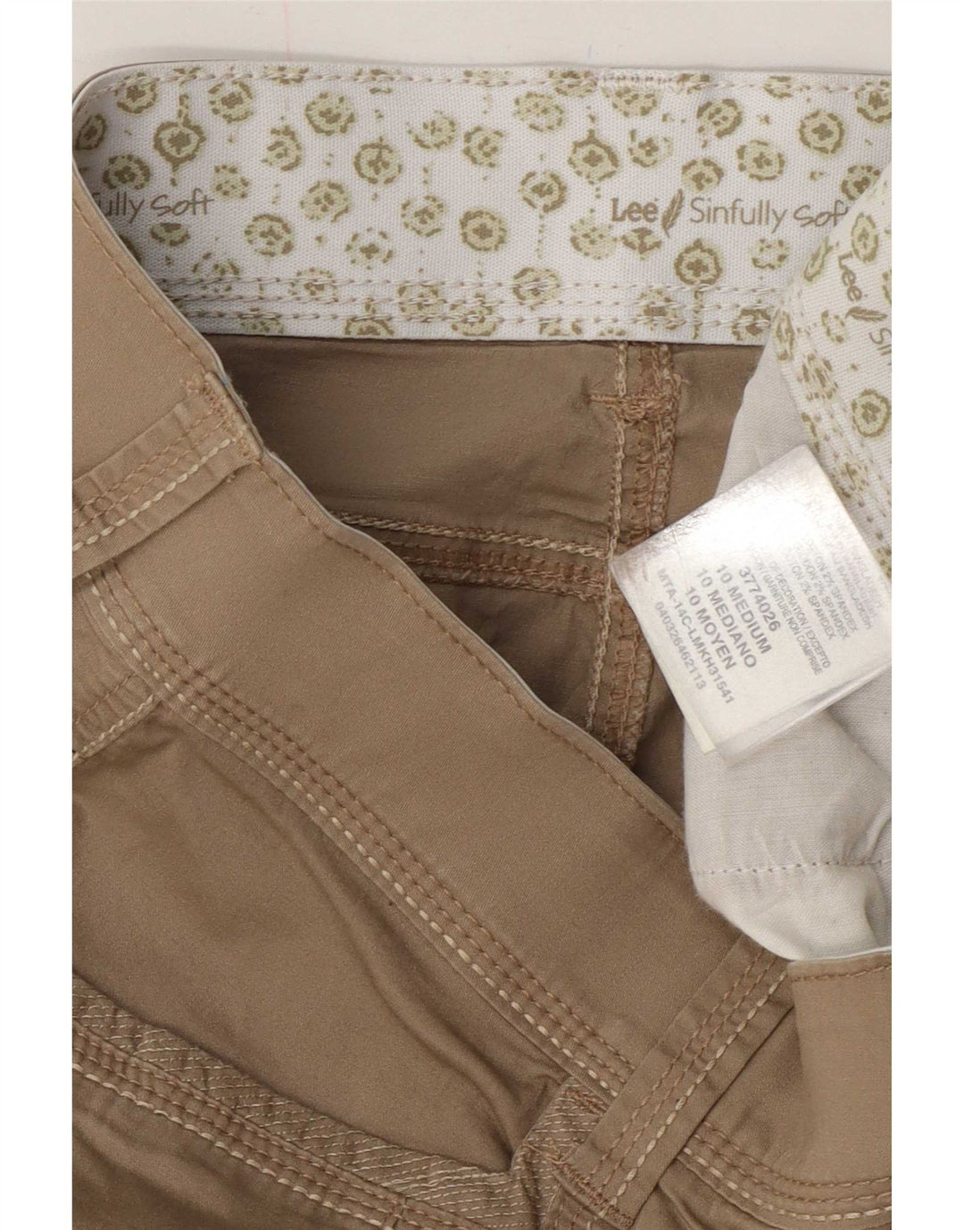 Pantaloncini cargo da donna Lee US 10 Large W32 in cotone beige