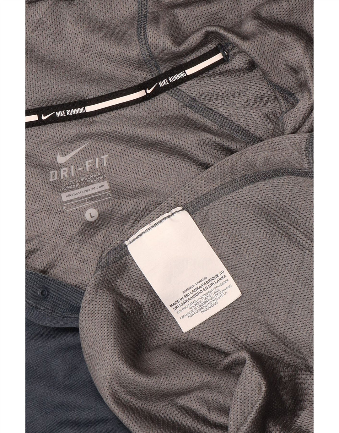 NIKE Top da tuta pullover con cappuccio Dri Fit da donna UK 14 Large Blu Navy