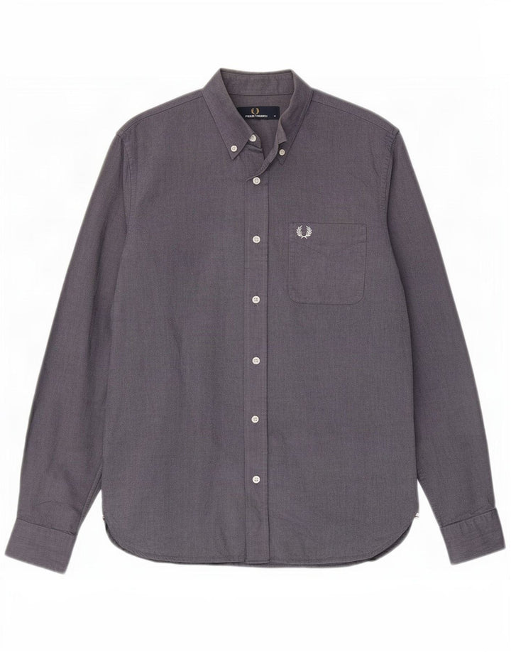 Camicia da uomo Fred Perry in cotone blu navy medio