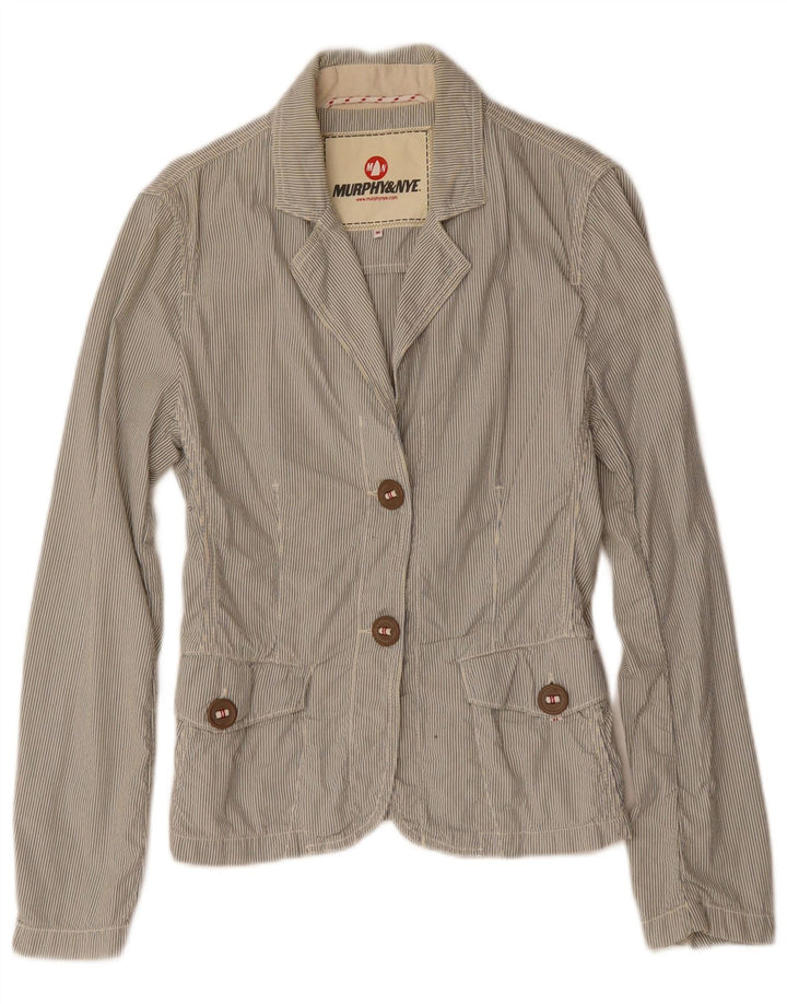 Giacca blazer a 2 bottoni da donna Murphy & Nye UK 14 gessato grigio medio