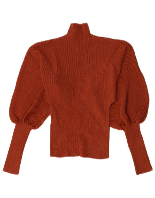Maglione corto da donna Zara con collo dolcevita UK 8 piccolo viscosa arancione