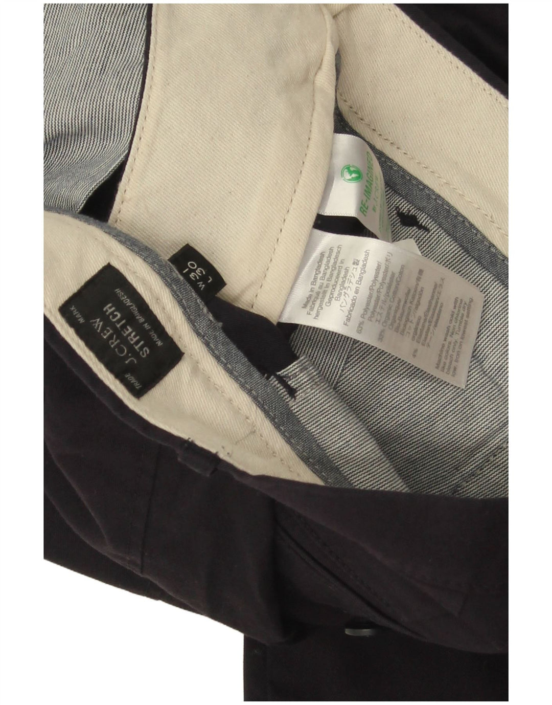 Pantaloni chino dritti elasticizzati da uomo J. Crew W31 L30 poliestere blu navy