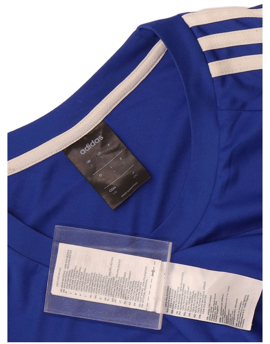 T-shirt Adidas Climalite da uomo, grande, in poliestere blu