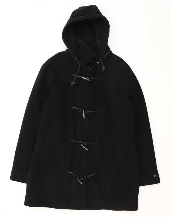 Montgomery con cappuccio da donna Tommy Hilfiger UK 16 grande lana nera