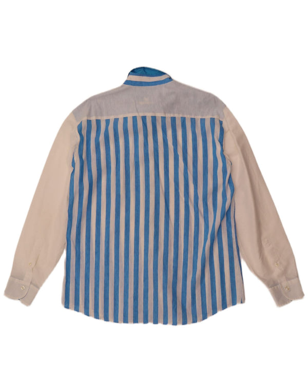 Camicia Caporiccio Uomo XL Lino Rigato Blu