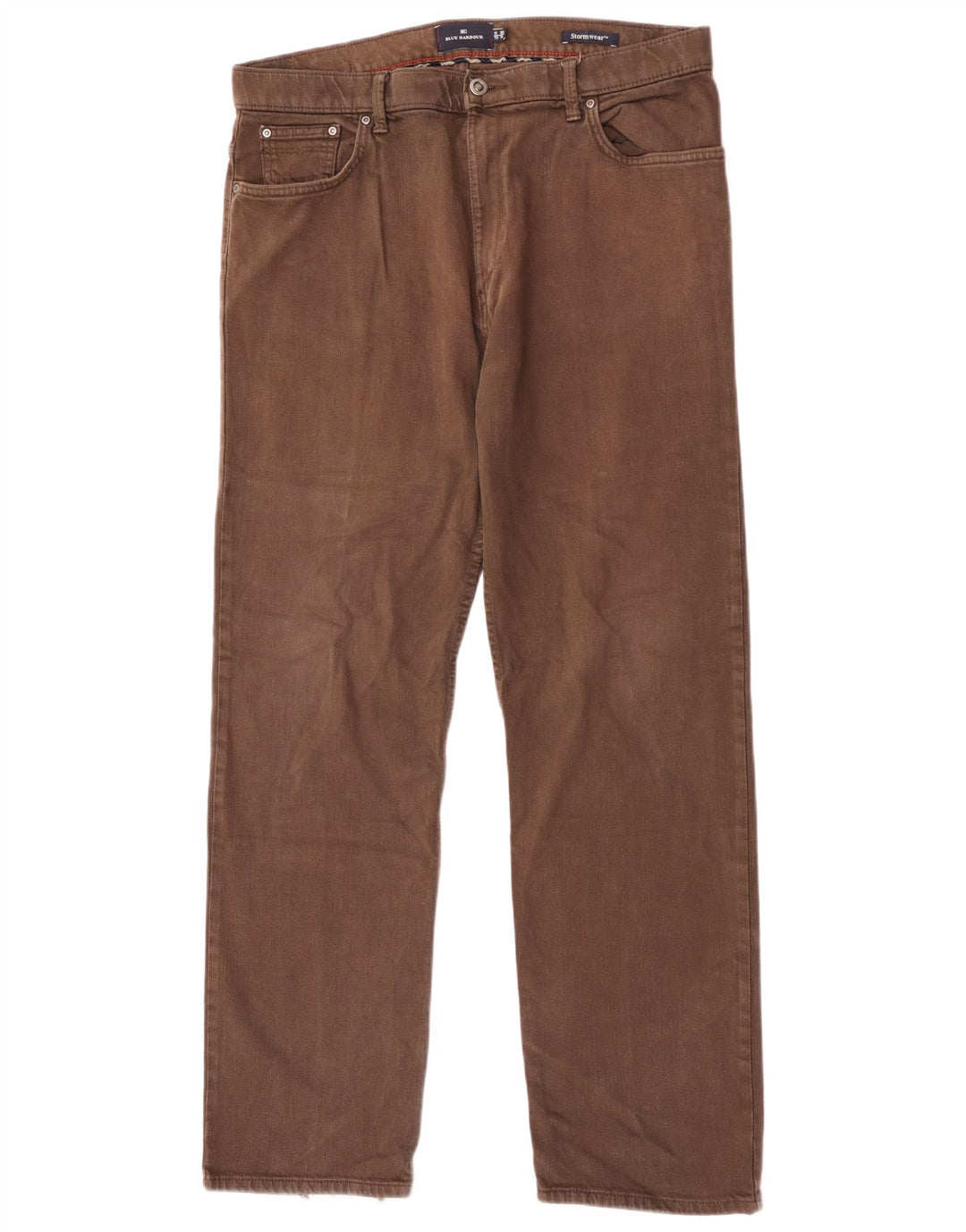 Jeans dritti Marks & Spencer da donna blu Harbour W36 L31 cotone marrone