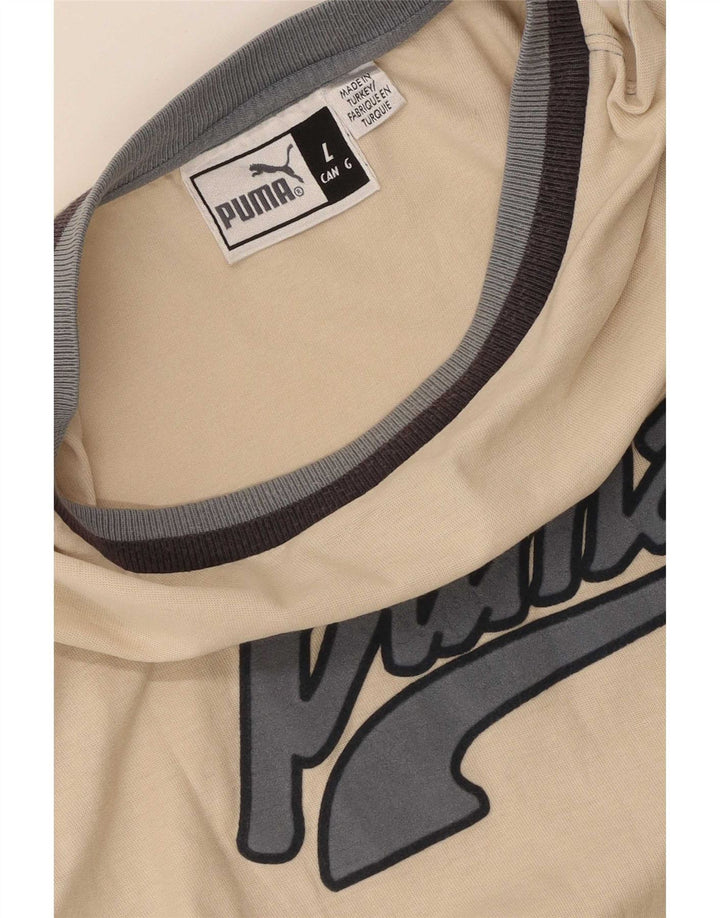 Canotta grafica da uomo Puma Large Beige Colourblock