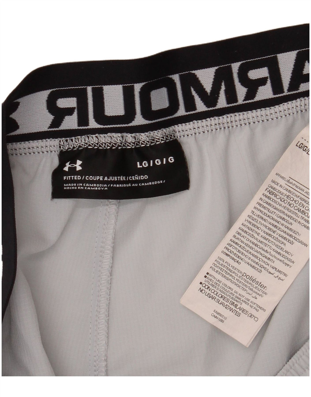 Pantaloncini sportivi grafici da uomo UNDER ARMOUR Large in poliestere color block grigio