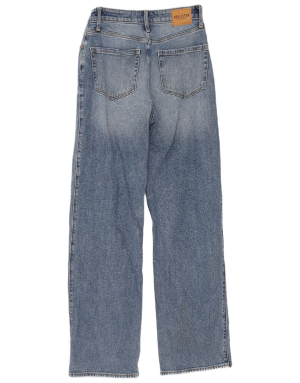 Jeans dritti a vita alta Hollister da donna Vintage Fit US 2 XS W26 L30 Blu