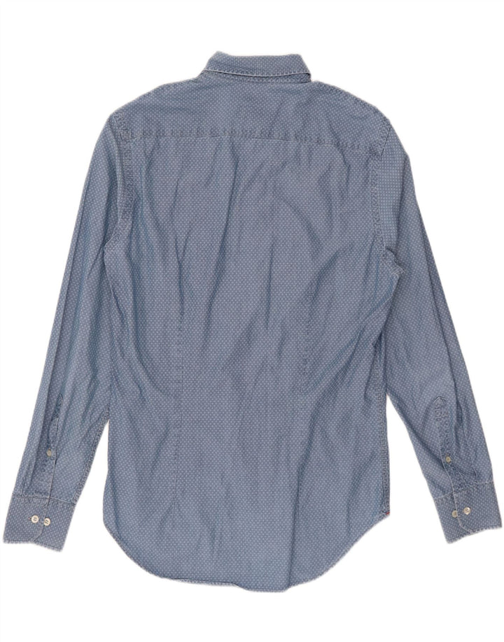 FRED PERRY Camicia slim fit da uomo blu medio a rombi/cotone diamante