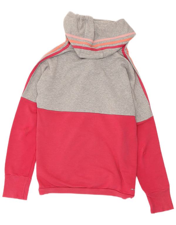 Felpa con cappuccio e zip oversize da donna Adidas UK 4/6 XS Colorblock rosa