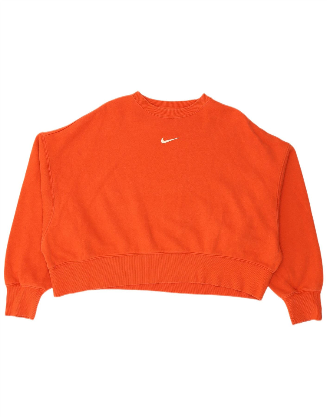 Felpa corta oversize da donna Nike, maglione, UK 14, cotone rosso medio
