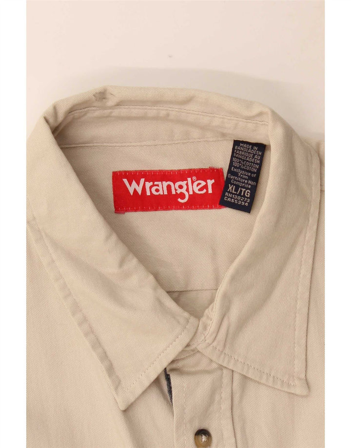 Camicia da uomo Wrangler XL in cotone beige