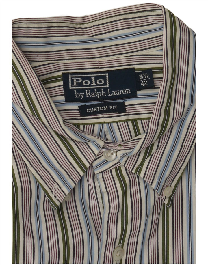 POLO RALPH LAUREN Camicia da uomo Taglia 16 1/2 42 Grandi righe multicolori