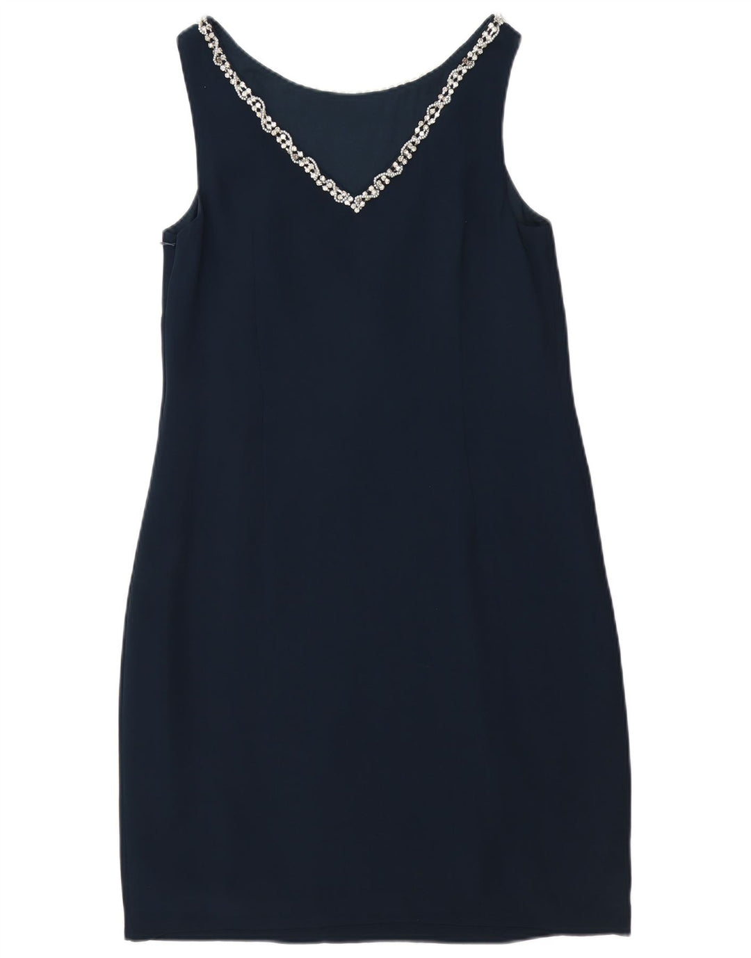 MONSOON Womens Sleeveless Sheath Dress UK 10 Small Navy Blue Viscose