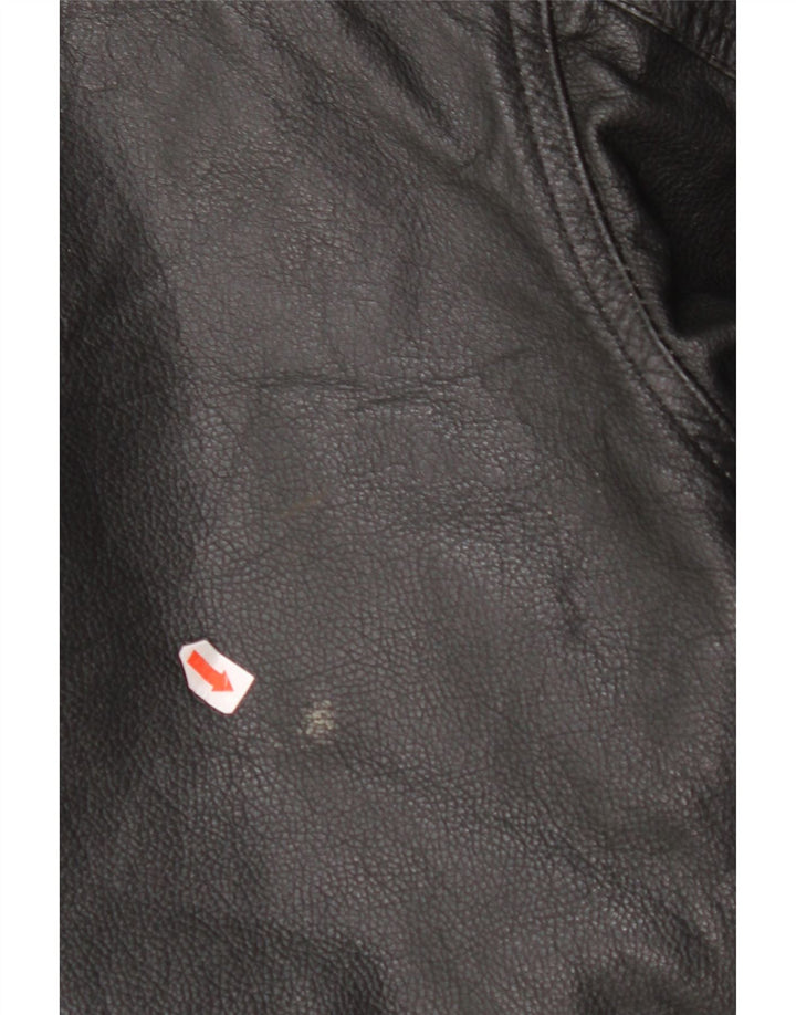 SHELTER BAY Mens Leather Jacket UK 38 Medium Black Leather