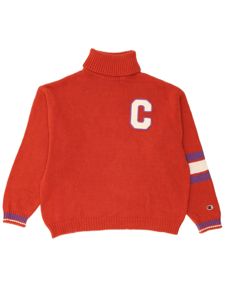 Maglione maglione con collo alto grafico da donna Champion UK 14 Arancione medio